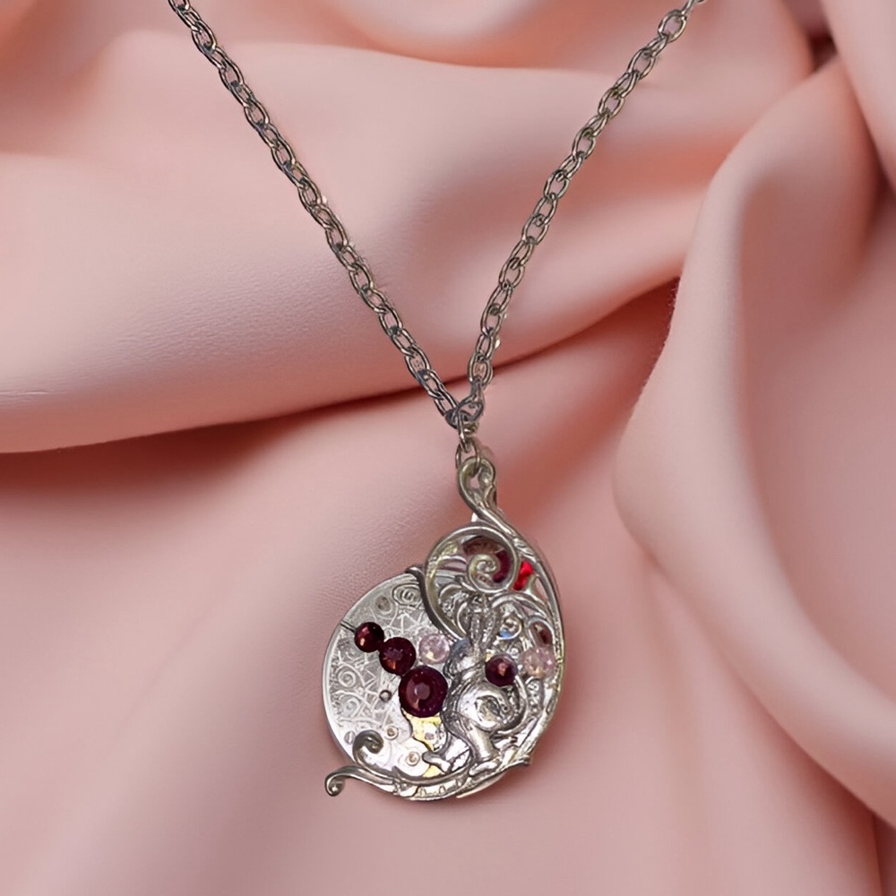 Steampunk Alice in Wonderland Clock Gear Necklace